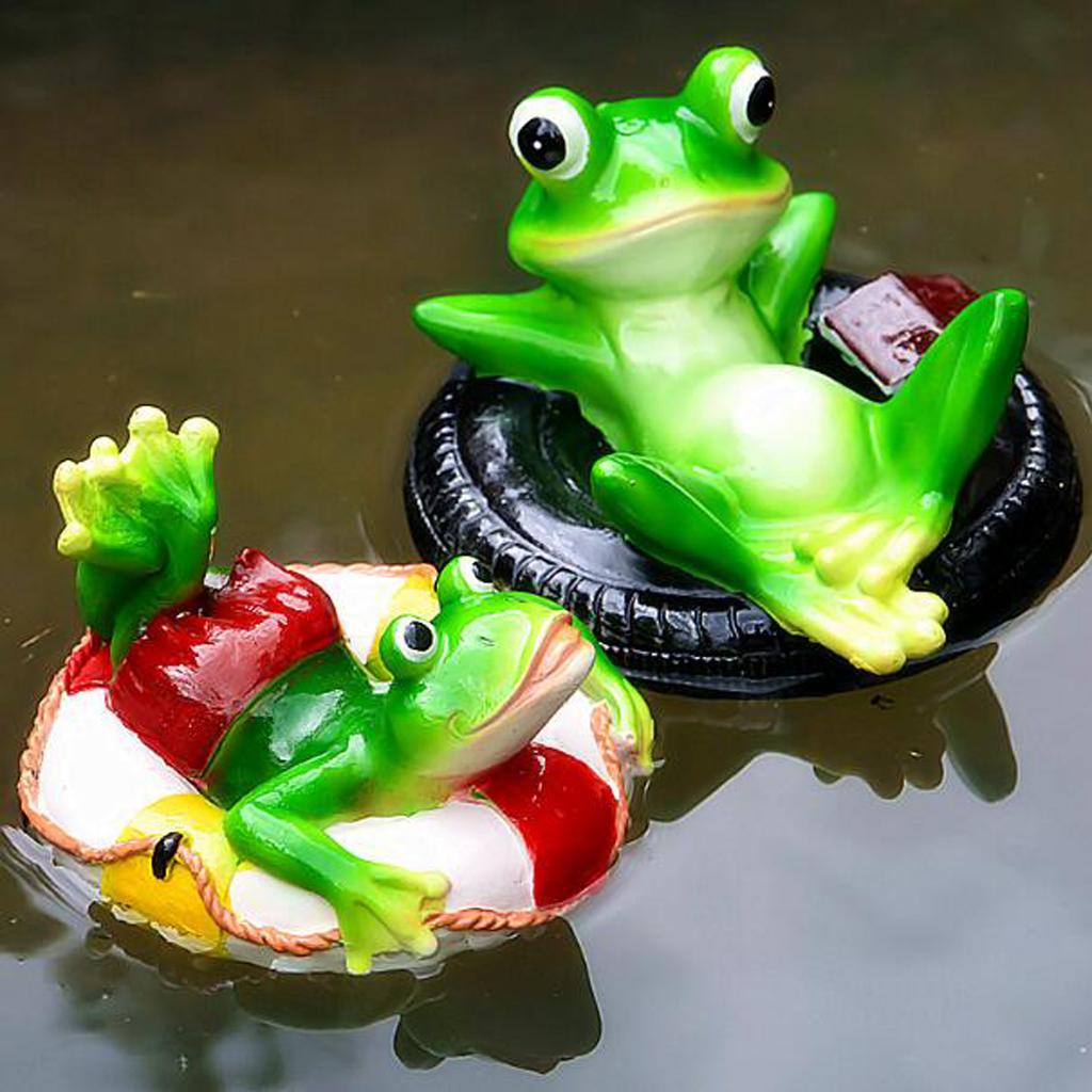Lotus Leaf & Frogs Floater Outdoor Pool & Pond Ornament Garden Decoration