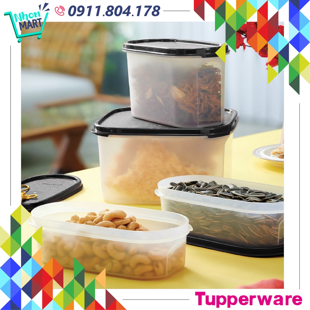 Bộ 4 hộp kệ bếp Modular Mates Starter Hộp Đựng Thực Phẩm Chất Nhựa Nguyên Sinh An Toàn Sức Khỏe