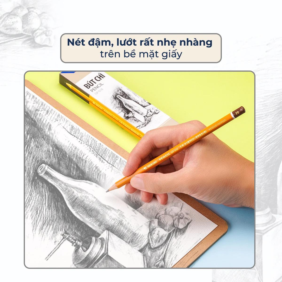 Hộp 10 Bút Chì Gỗ 2B - Thiên Long GP-018-2B