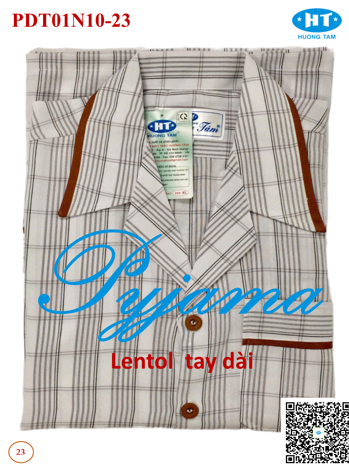 Bộ Pyjama HUONGTAM Lentol tay dài  nam cao cấp(PDT01N10). Chất liệu vải Lentol loại tốt:  mềm mại, thoáng mát, không phai màu