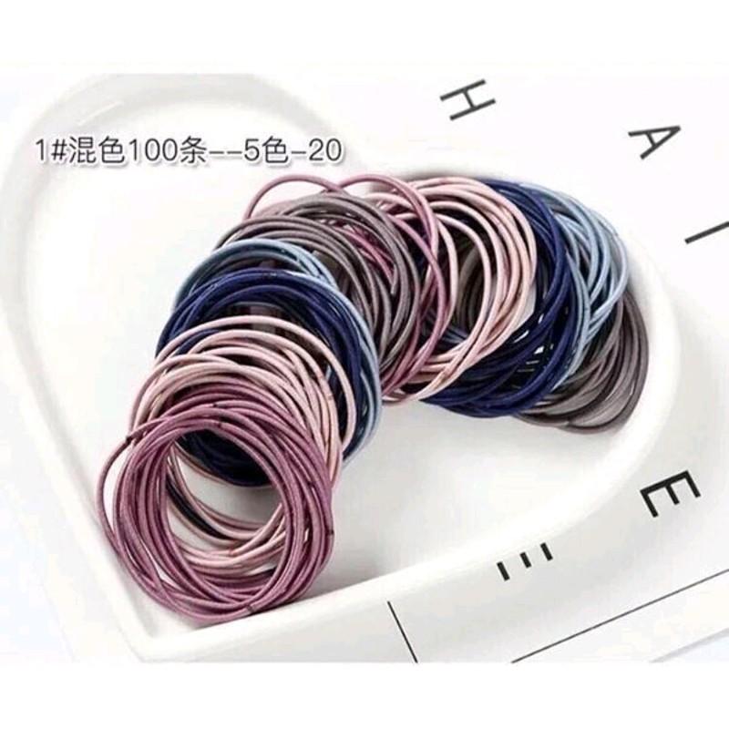 Set 100 sợi thun cột tóc hàn quốc