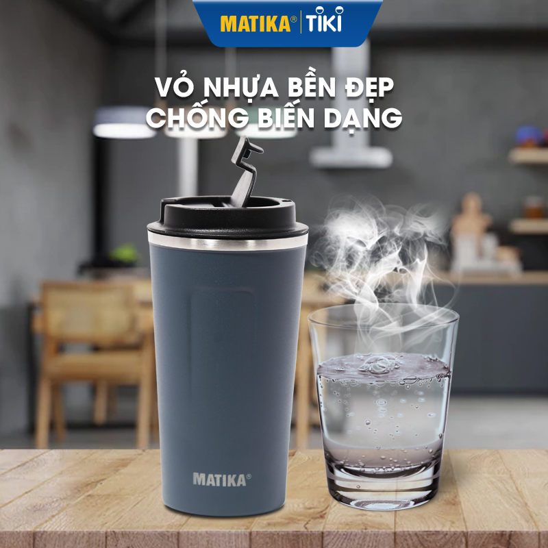 Cốc Giữ Nhiệt Chân Không MATIKA MTK-C1540 Cốc Đựng Nước Giữ Nhiệt Có Nắp Đựng 540ml - Hàng Chính Hãng