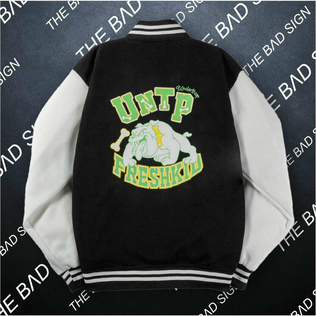 ÁO KHOÁC BOMBER NỮ VẢI NỈ NGOẠI MÀU ĐEN TAY PHỐI TRẮNG , ÁO KHOÁC BÓNG CHÀY NÚT CÀI NỮ UNTP