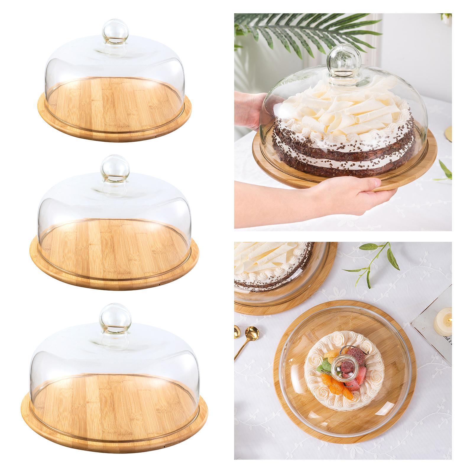Nordic Glass Cover Serving Tray Cloche Dome Storage Cake Stand Bread Plate