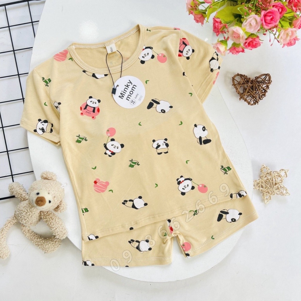 Bộ minky họa tiết cao cấp cho bé gái, bé trai size từ 3- 18 kg