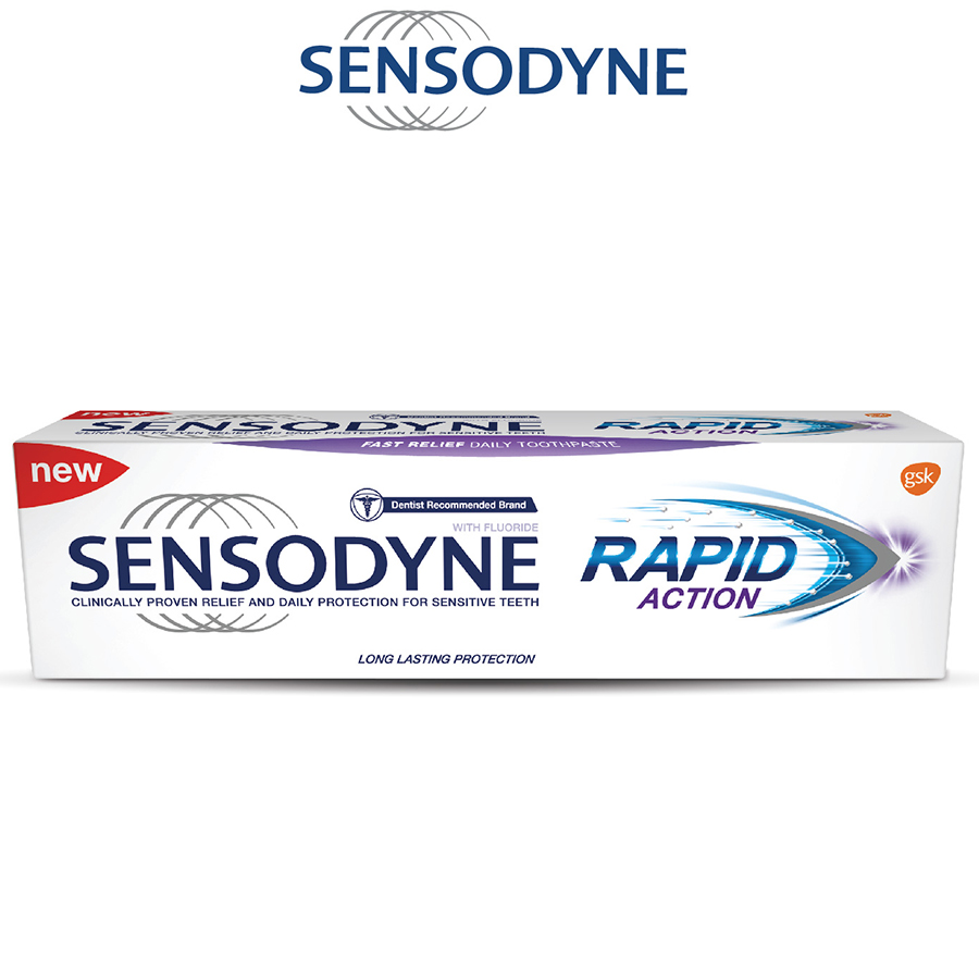 Kem Đánh Răng Sensodyne Giảm Ê Buốt Nhanh & Làm Sáng Rapid Action Whitening 100g