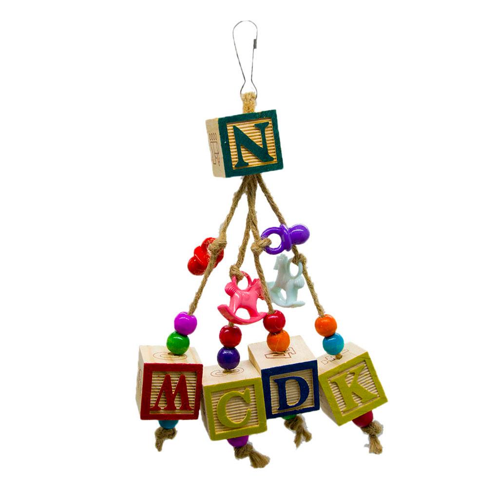 Wooden Block Bird Parrot Toys for Small Medium Large Parrots and Birds