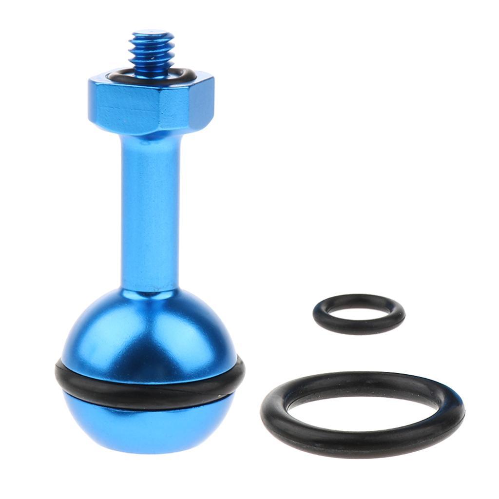 5 Pieces CNC Aluminum Alloy Diving Ball Head Mount Bracket For GoPro 6/5/4/3 , Blue & Black