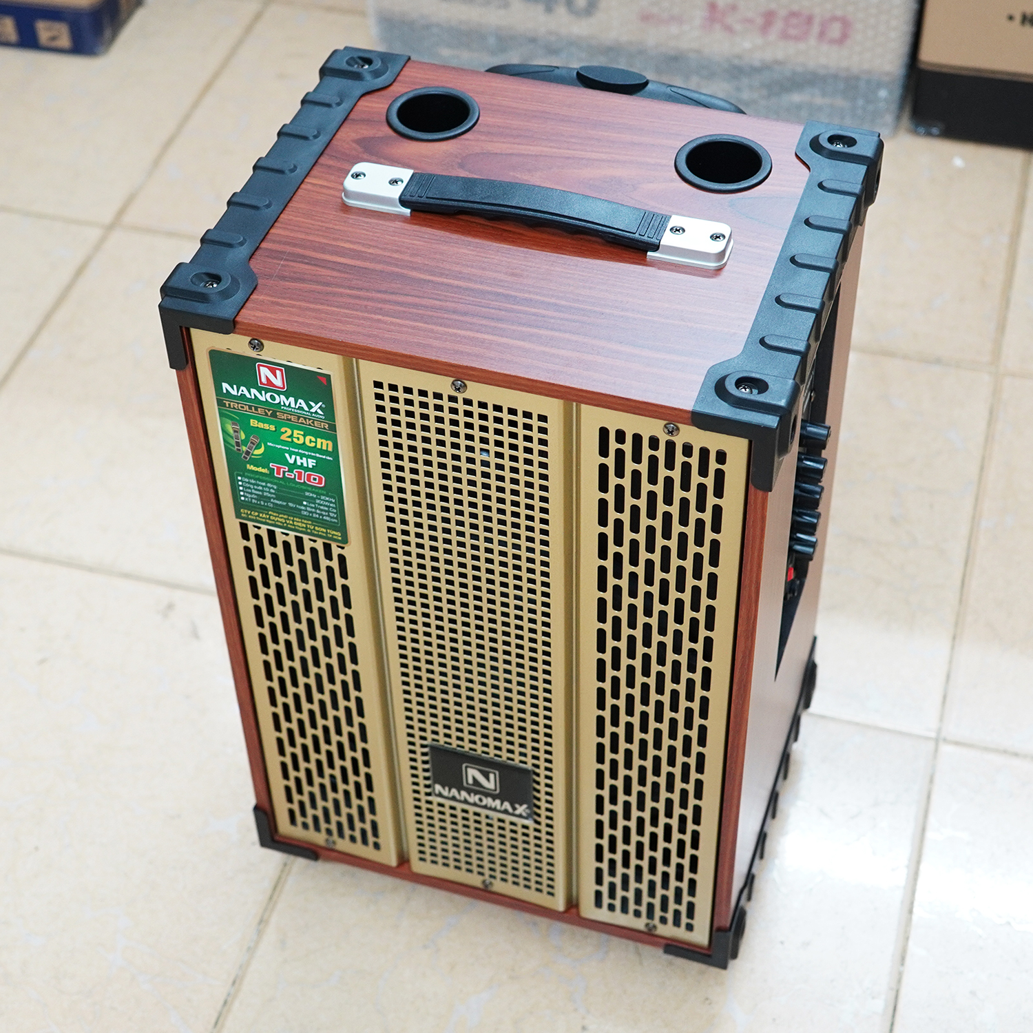 Loa Kéo Karaoke Mini Nanomax T-10 Bass 2.5 Tấc 25cm Công Suất 200W Có Đọc USB Thẻ Nhớ Hàng Chính Hãng
