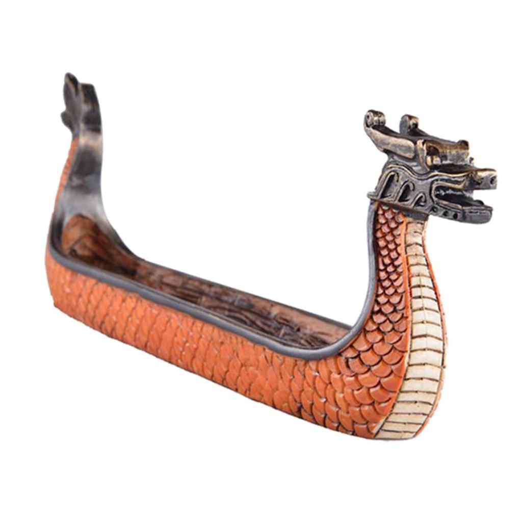 Dragon on Viking Boat Ornament Incense Burner Resin Incense Stick Holder