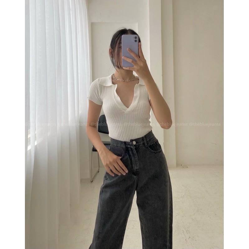 Áo Len Tăm Cổ V