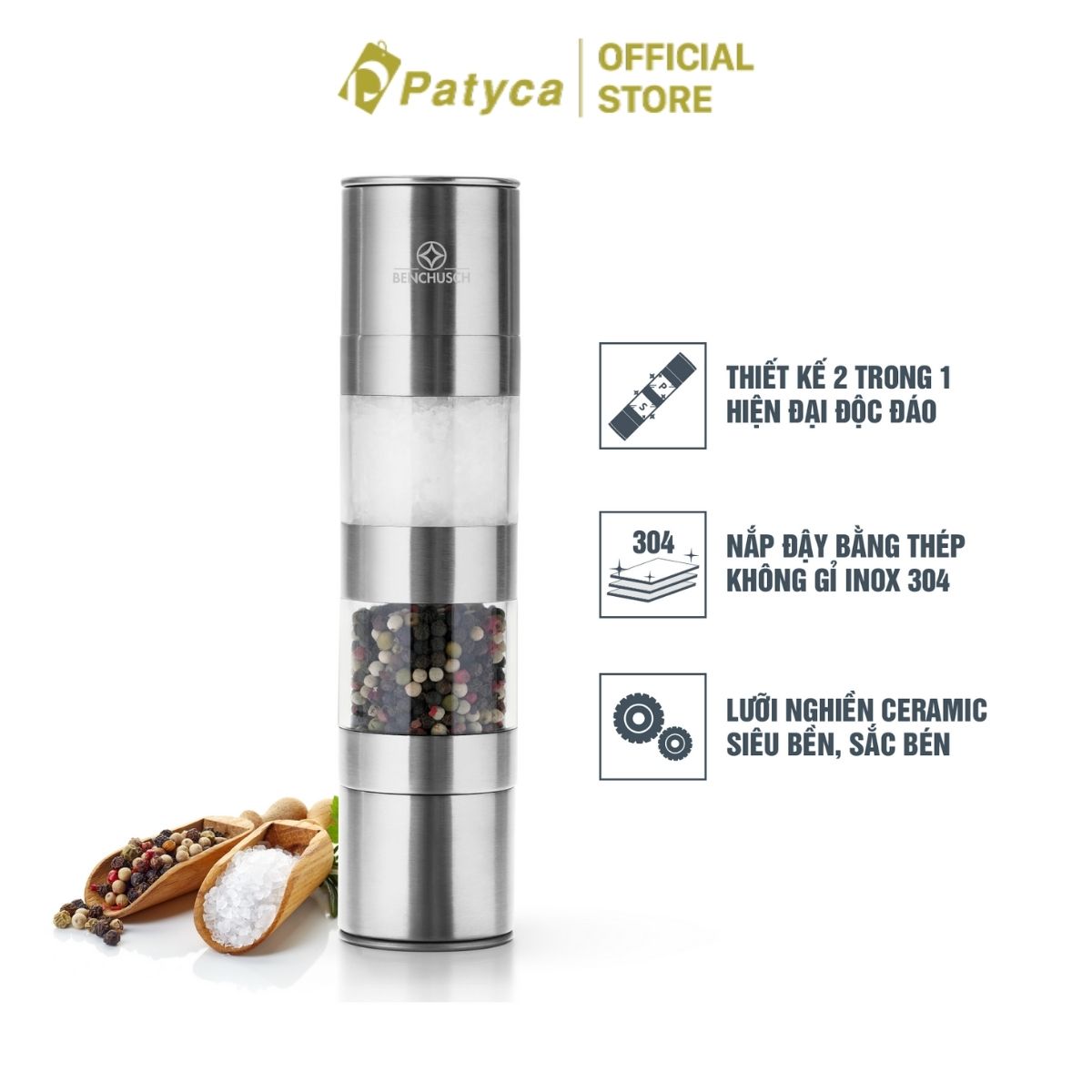 Dụng Cụ Xay Tiêu 2 Trong 1 Benchusch - Modern