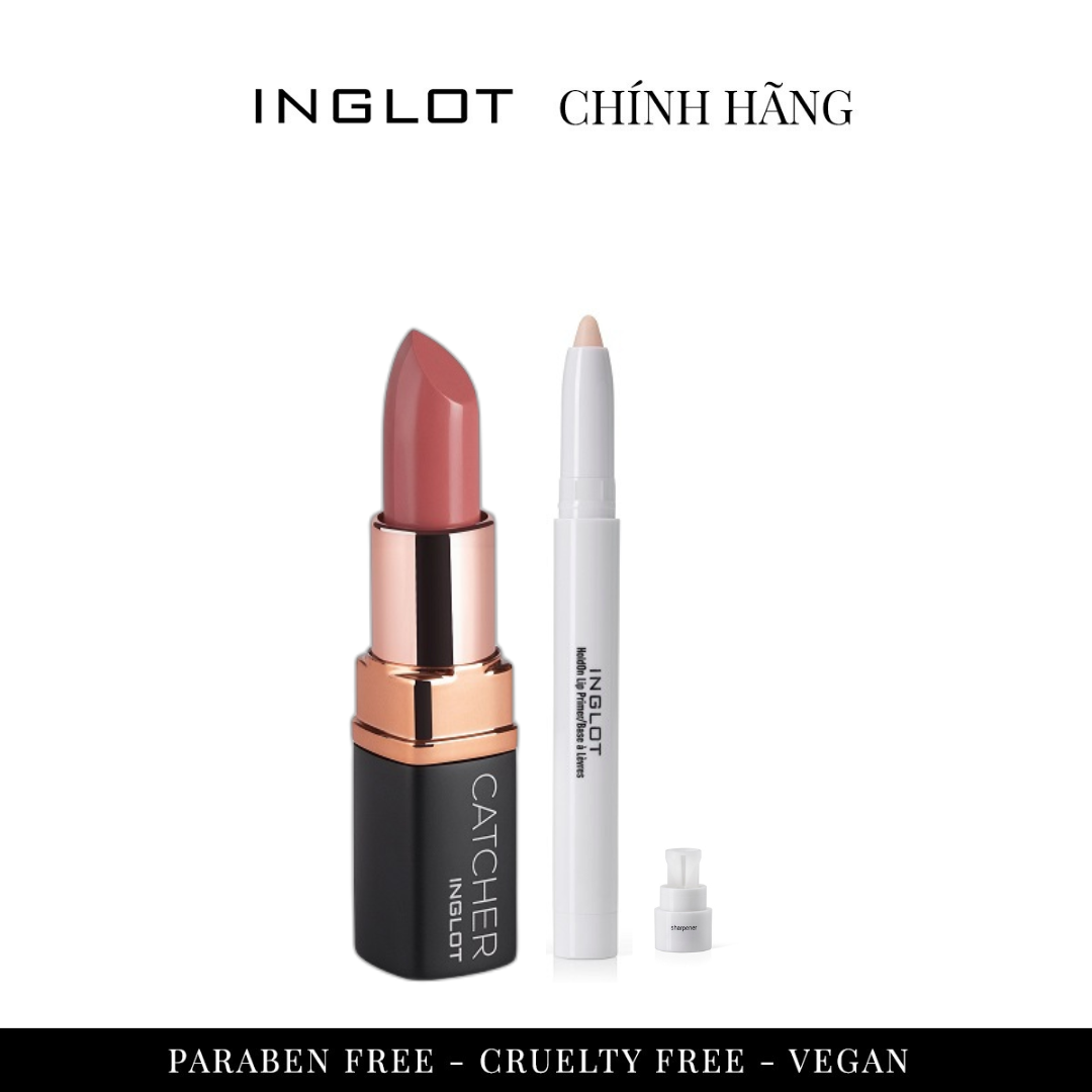 [Combo] Son thỏi có dưỡng Kiss Catcher Lipstick + Son lót dưỡng ẩm môi Hold on Inglot