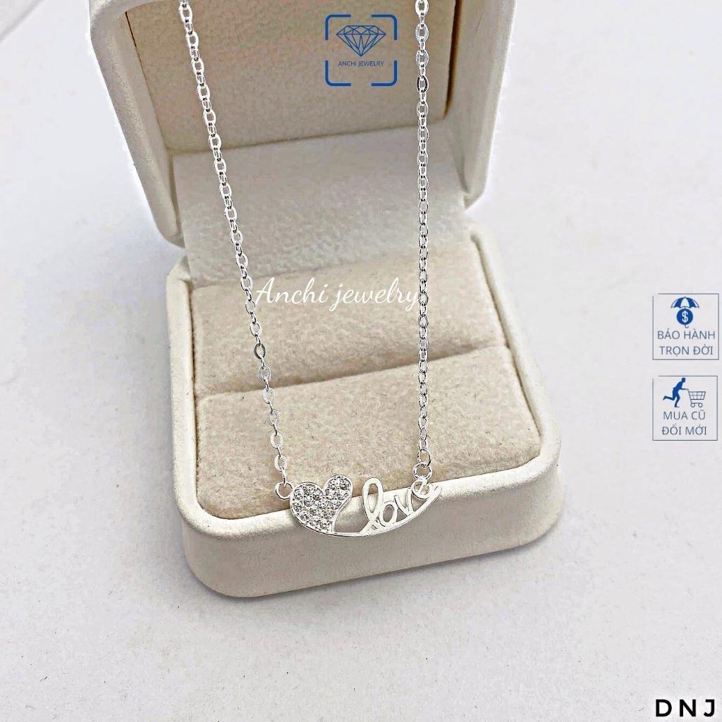 Dây chuyền nữ mặt tim bạc ta nguyên chất cá tính - Anchi jewelry, quà tặng bạn gái