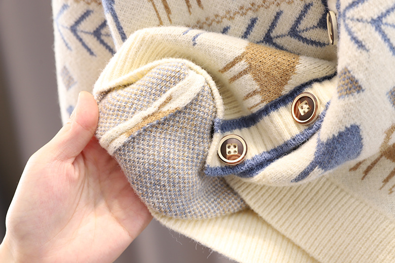 Áo len cardigan vintage bé trai, chất len sợi đanh mềm mịn đẹp, không bai xù, phong cách Hàn Quốc xinh xắn | MA24