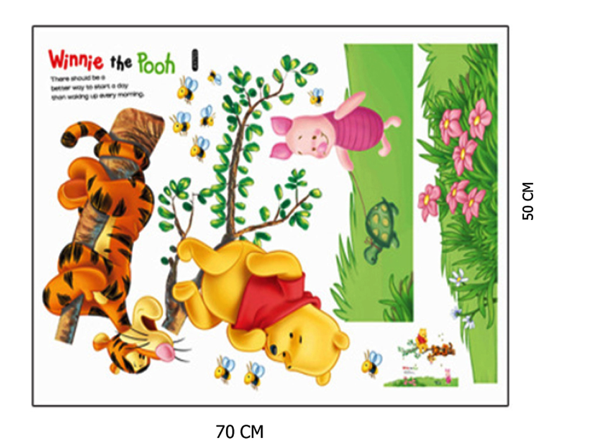 DECAL DÁN TƯỜNG GẤU POOH VÀ TIGER TRÈO CÂY TÌM MẬT