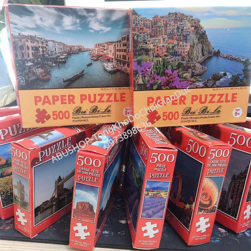 Tranh Ghép Hình - Ghép Tranh 500 Miếng Puzzle, Đồ Chơi Rèn Luyện Não Bộ