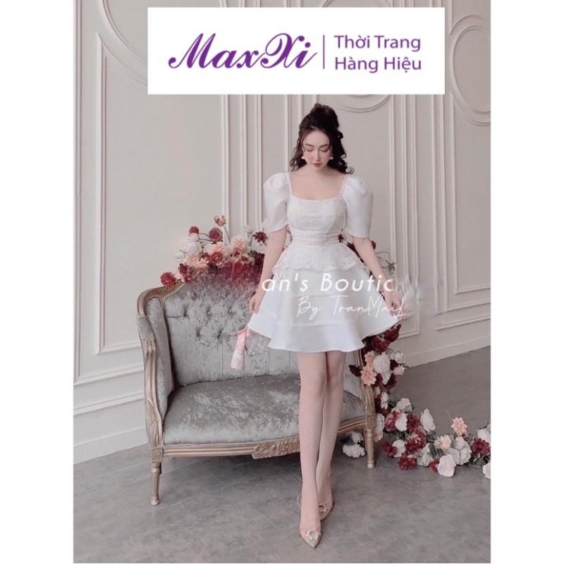 Váy Xoè Phối Ren Đầm Nữ Dự Tiệc