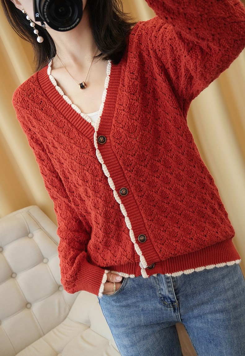 Áo khoác cardigan len phối ren ấm áp DV02