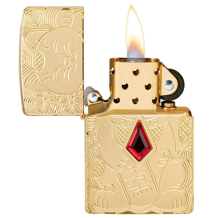 Bật Lửa Zippo Armor Lucky Cat Design 49802