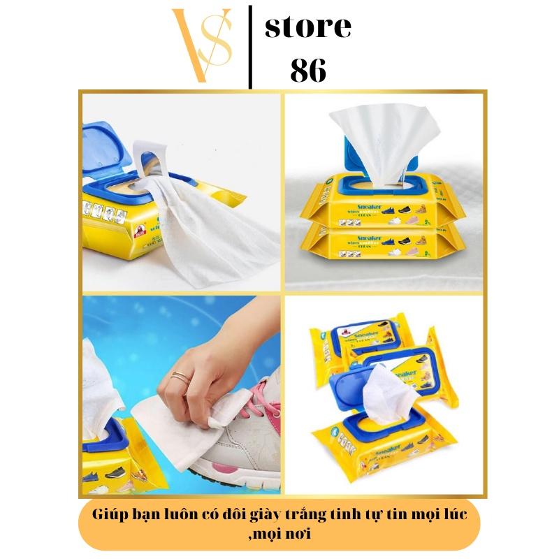 Khăn Giấy Lau Giày Siêu Sạch SNEAKER Hộp 30 Tờ Siêu Hot Không Hoá Chất Làm Hại Vải 00036