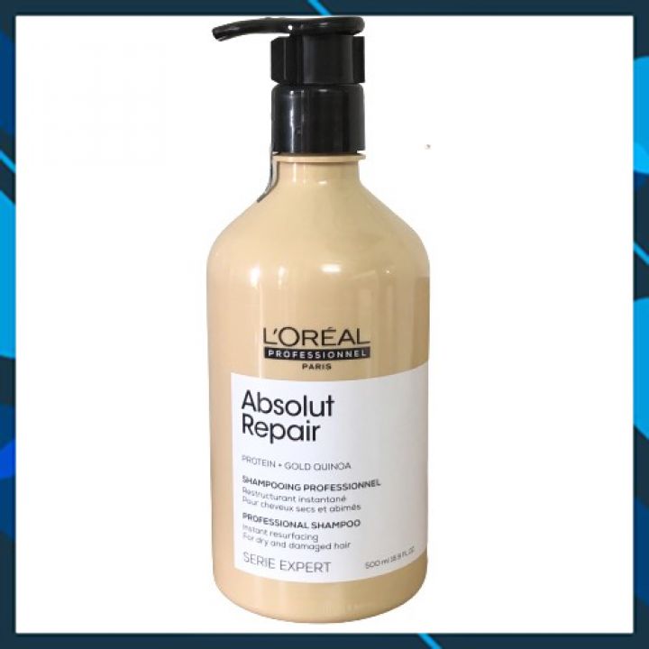 Dầu gội cho tóc hư tổn L'ORÉAL Serie Expert Absolut Repair shampoo 500ml - New mẫu mới