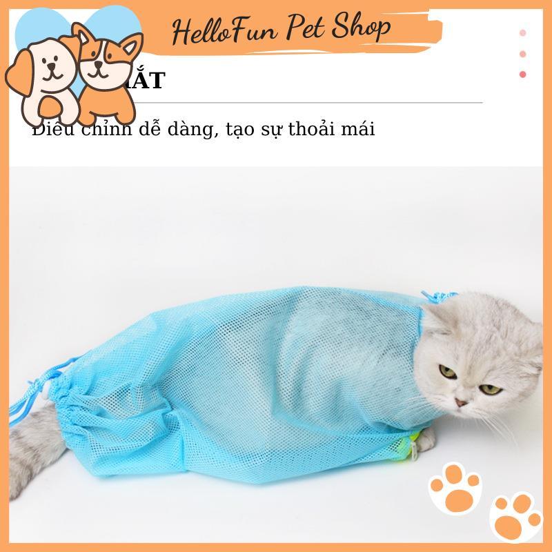 Túi lưới đa năng cho chó mèo - Túi tắm cho mèo, hỗ trợ cắt móng