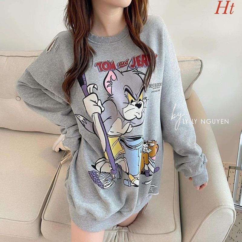 Áo swearter nỉ cotton mèo chuột H2A