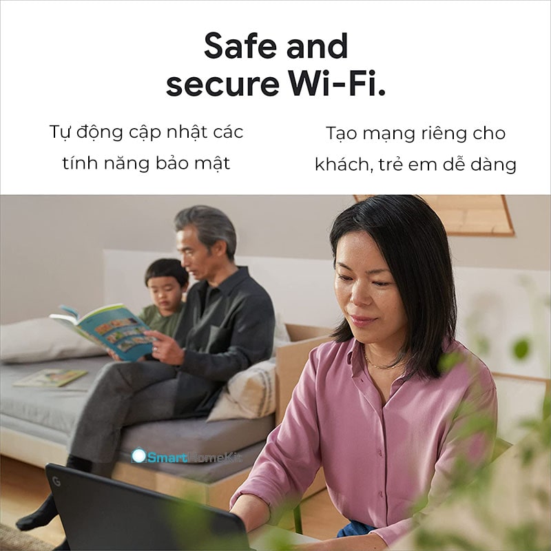 Google Nest Wifi Pro Wi-Fi 6E - Hệ thống Wi-Fi Mesh gia đình với tốc độ nhanh và phủ sóng toàn bộ ngôi nhà - Hàng Nhập Khẩu