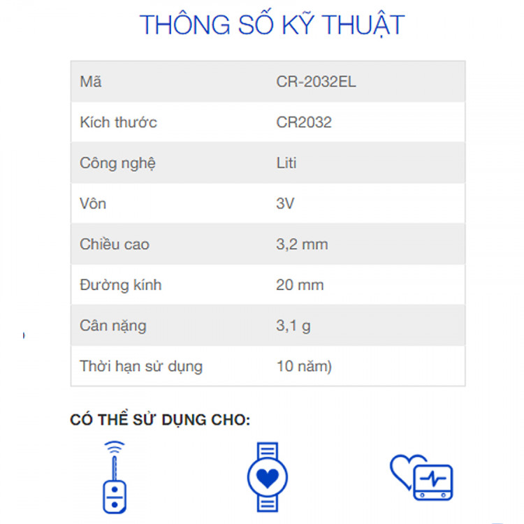 Pin CR2032 Hàng Nhật Bản Cao Cấp, Pin Chìa Khoá Xe Máy, Ô tô, PC