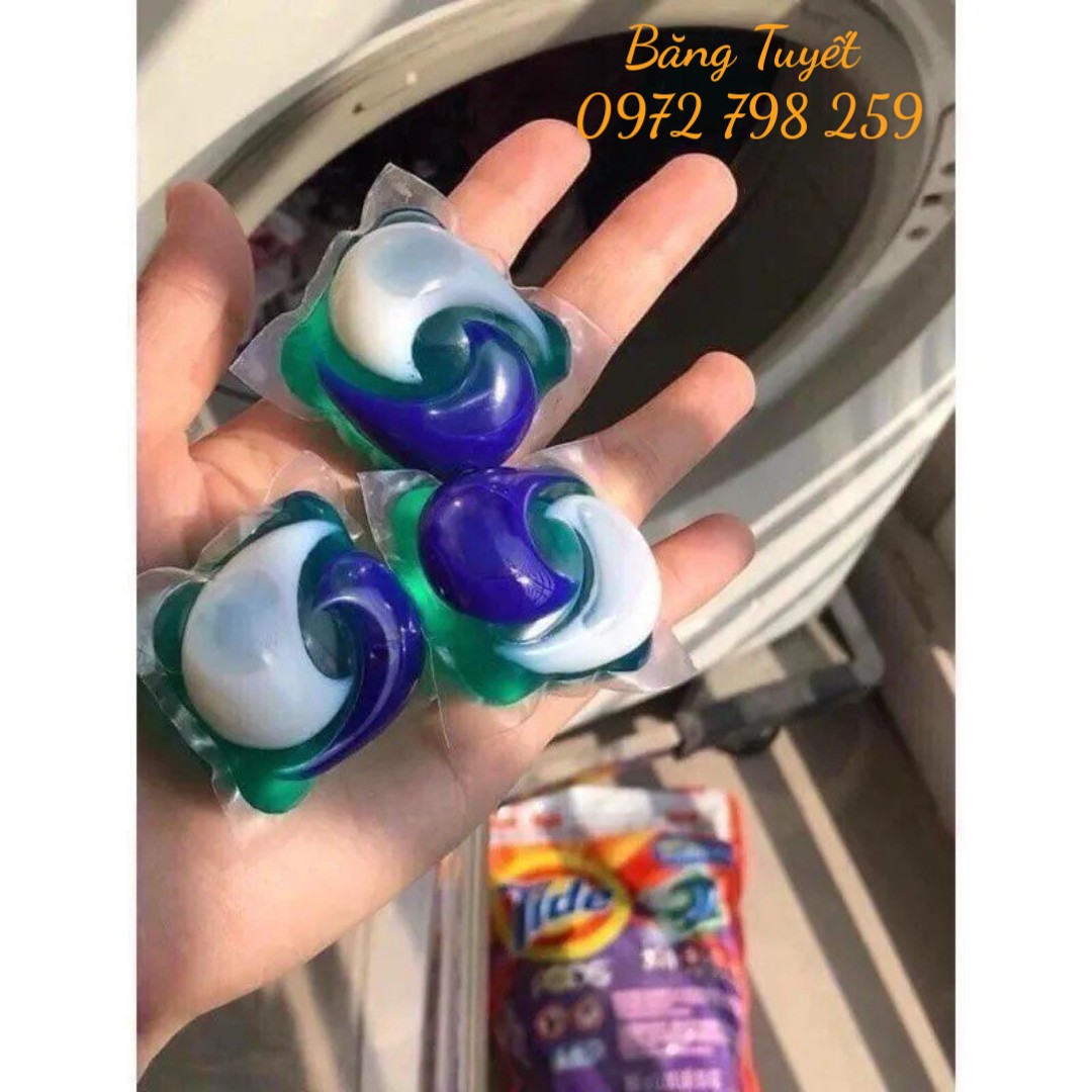 Viên giặt xả Tide Pods 3 trong 1 MỸ dễ tan trong nước, thơm, sạch, giữ màu ,mềm vải