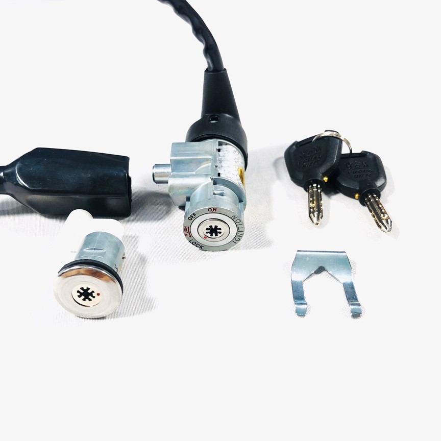 Bộ ổ khoá 8 cạnh gồm khóa yên và khóa xe cho Wave s110