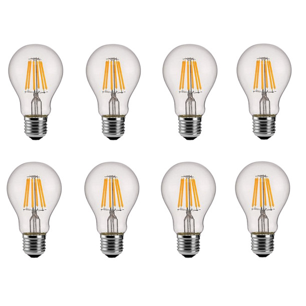 Bộ 8 bóng đèn Led Edison A60 6W đui E27.