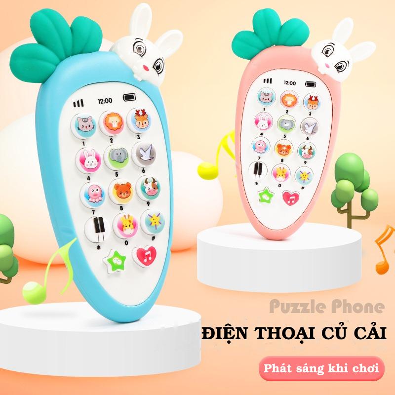 Điện thoại đồ chơi có nhạc phát sáng, an toàn cho bé giúp phát triển khả năng âm nhạc - Củ cải cam