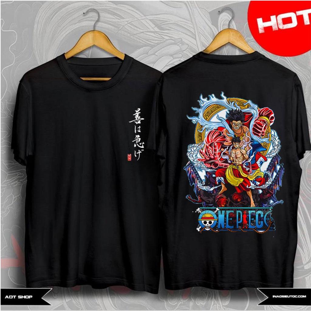 Áo Thun In Hình Sanji D.Ace Luffy Zoro One Piece 2 Mặt Áo Đen Cực Ngầu, Cực Đẹp