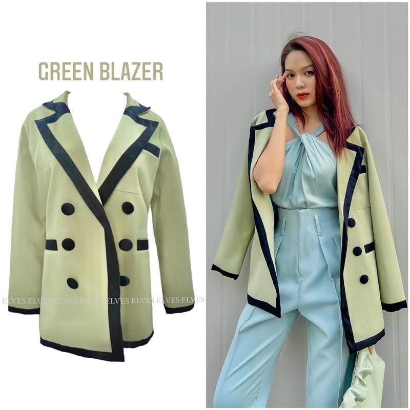 Áo khoác blazer màu đậu viền đen trendy