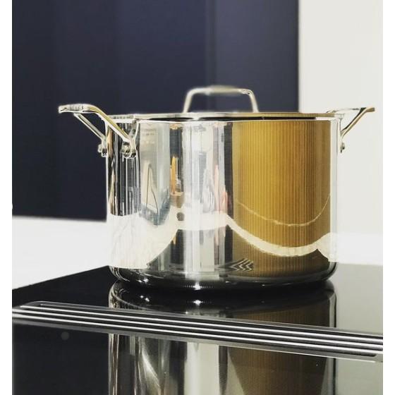 Nồi luộc gà inox cao cấp Scanpan Fusion 24cm-7.6L 74502400, đúc liền thân đáy 5 lớp, dùng bếp từ, máy rửa bát
