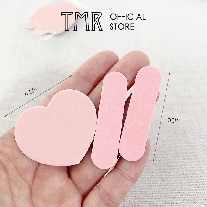 Dũa móng tay TMR Cute Mini - Trái Tim set, định hinh móng, dũa móng 2 mặt chất lượng cao