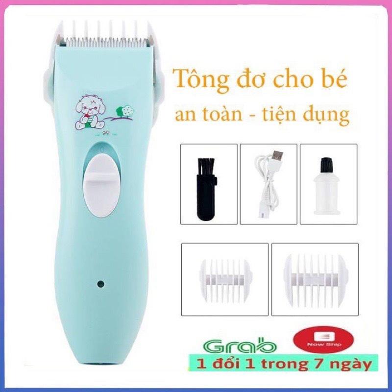 Tông đơ cắt tóc cho bé trẻ em cầm tay sạc điện TOIR 102 tiếng ồn thấp hình con cún đáng yêu