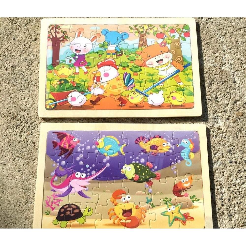 Đồ chơi Xếp hình gỗ Puzzle 24 miếng ghép cho bé Hàng Loại 1