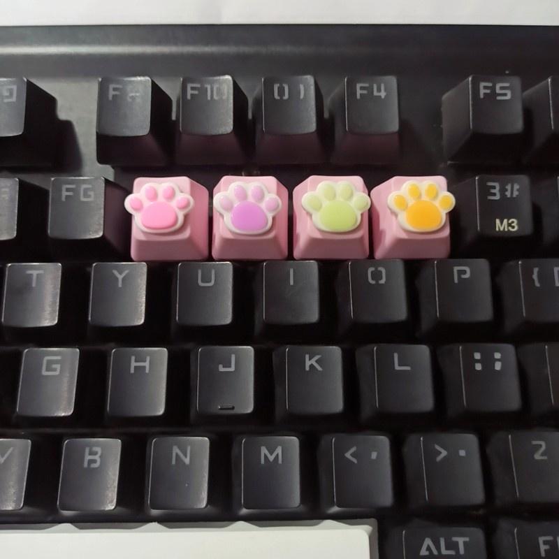 HSV 1PC DIY Keycap Cute Pure Lovely Cat Paw Keycap Mechanical Keyboard Keycap R4 Pink Key Cap Pink Cat Paw keycaps