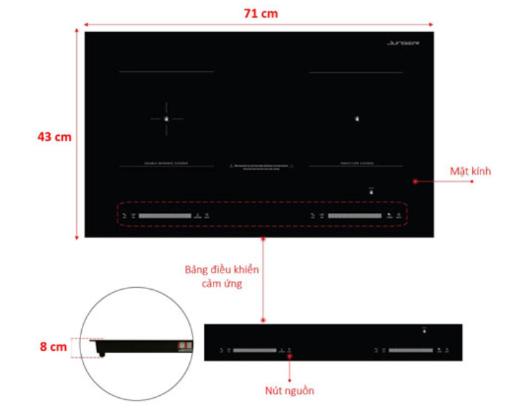 Bếp đôi điện từ hồng ngoại Junger MTD-71 | Công suất 3100W - INVENTER | Bảo hành 36 tháng hàng chính hãng