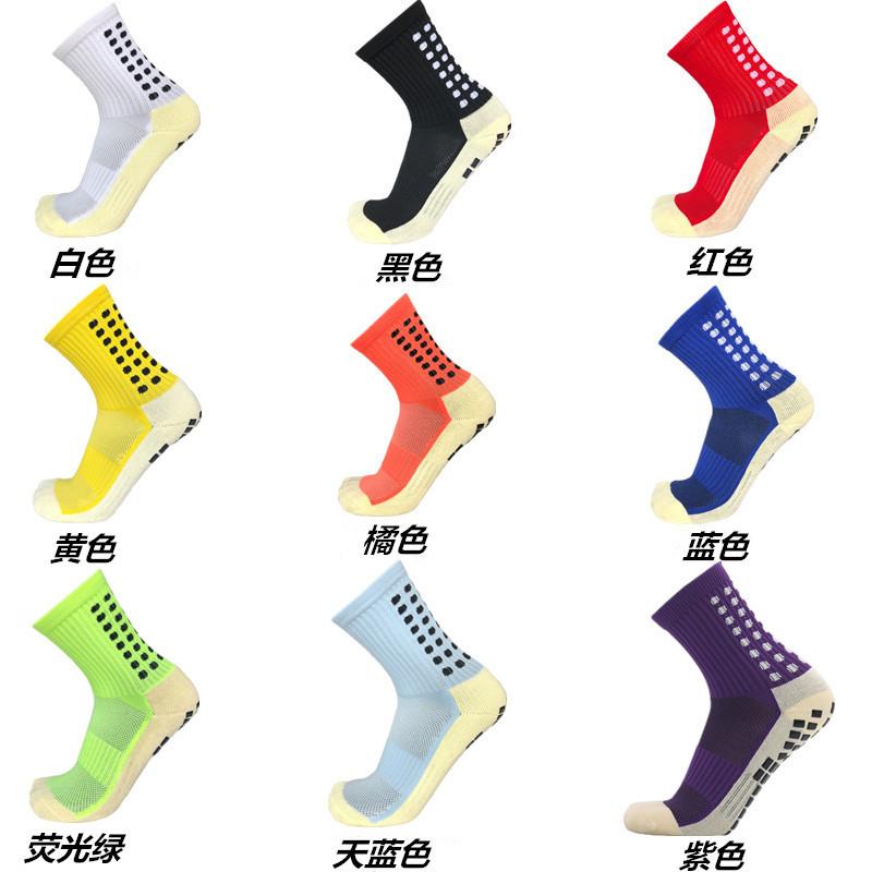 Vớ cotton phong cách mới nhất phim chống trượt đáy khăn dày dày cho nam vớ bóng đá ống giữa thể thao thấm hút mồ hôi vớ bóng rổ ống ngắn