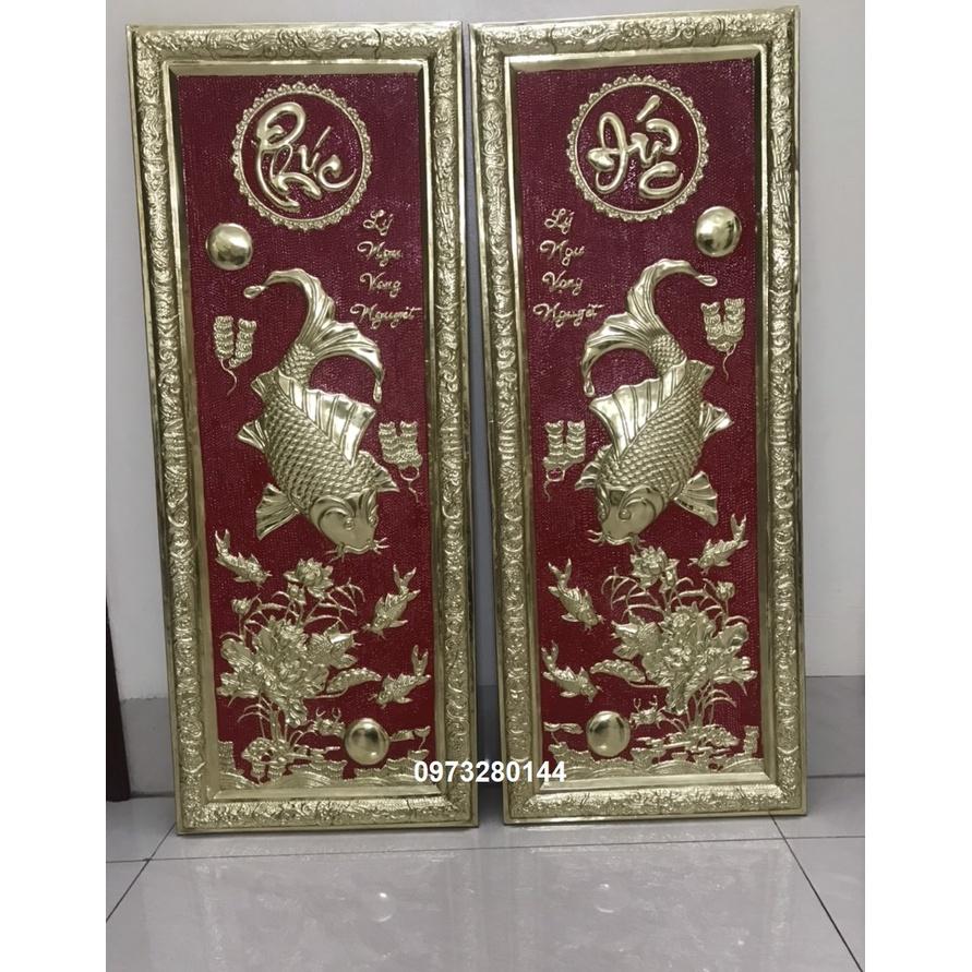 Đôi cá chép bằng đồng liền tấm nguyên chất 40x100cm