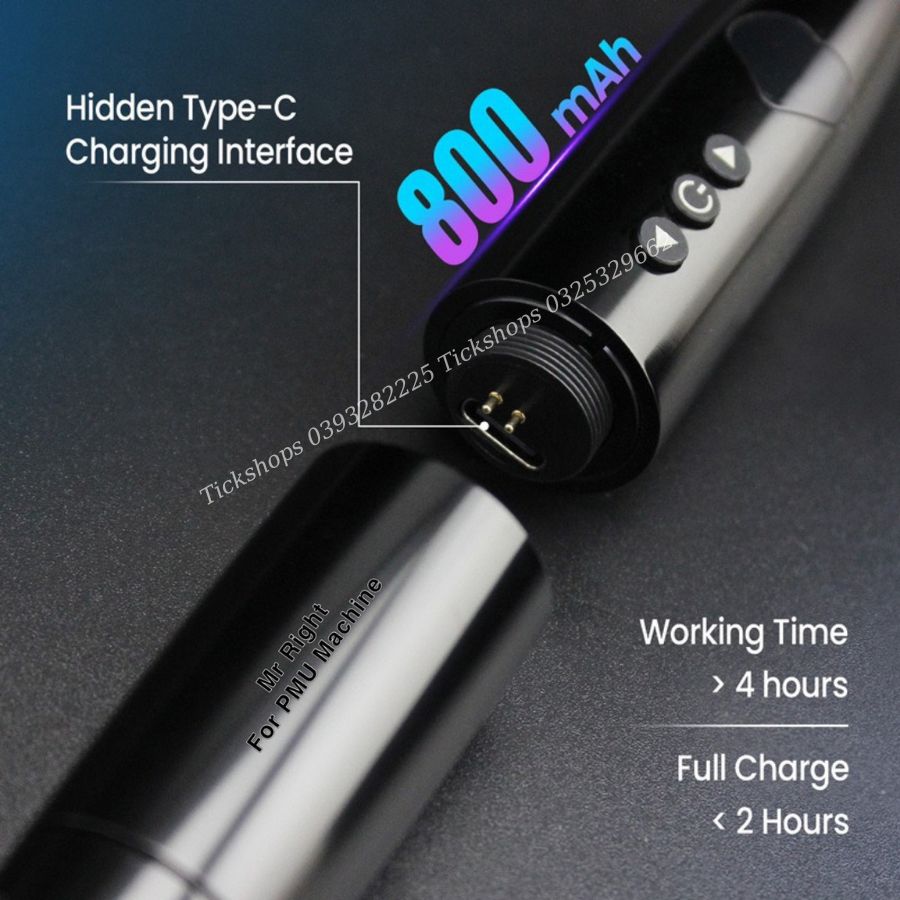 MÁY phun xăm PEN MINI 2 đầu TÍCH ĐIỆN  MR.RIGHT