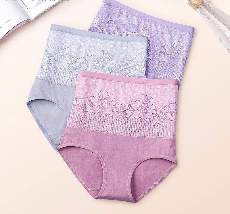Combo 3 chiếc quần lót cotton nữ cạp cao gen bụng siêu đẹp