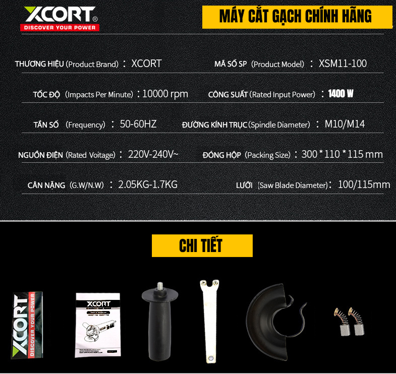 Máy mài cầm tay,Máy cắt cầm tay XCORT 1400W