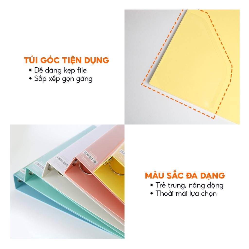 Bìa Còng O4 Switch ON AO+, Nhựa PP/ A4, 4 Nhẫn O