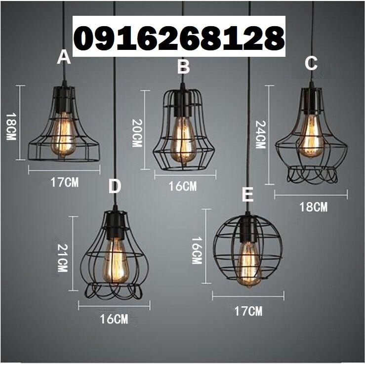 Đồng giá Đèn thả rọ nan sắt sơn tĩnh điện trang trí quan cà phê, shop thời trang