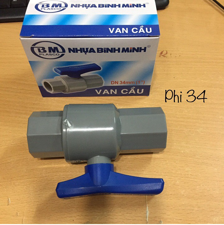 VAN KHÓA NƯỚC BÌNH MINH PVC : Phi 21mm, 27mm, 34mm, 42mm, 49mm - Van Khoá Nước
